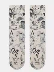 Удлиненные женские носки с хлопком fantasy 391 бежевый, , 36-39 (23-25), CONTE ELEGANT, - 3