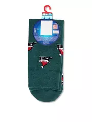 Новогодние мужские носки с пушистой нитью «xmas cat» diwari 524 темно-бирюзовый, , 42-45 (27-29), DIWARI, - 3