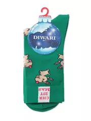 Новогодние мужские носки diwari new year 649 зеленый, , 42-45 (27-29), DIWARI, - 3