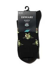 Хлопковые носки happy с рисунками "авокадо" 080 черный, , 42-43 (27), DIWARI, - 2