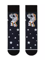 Хлопковые мужские носки happy с рисунками 133 темно-синий, , 40-41 (25), DIWARI, - 1