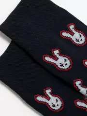 Хлопковые мужские носки happy с рисунком «кролики» 142 темно-синий, , 42-43 (27), DIWARI, - 3