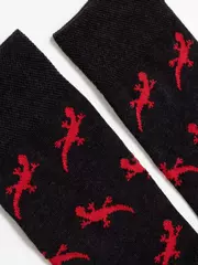 Хлопковые мужские носки happy с рисунком «ящерицы» 135 черный, , 40-41 (25), DIWARI, - 3