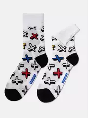 Хлопковые мужские носки diwari happy с рисунком «крестики» 134 белый, , 44-45 (29), DIWARI, - 1
