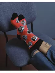 Хлопковые мужские носки happy с рисунком «индейцы» 144 красный, , 42-43 (27), DIWARI, - 4