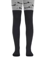Колготки детские sof-tiki (махровые внутри) с рисунками 532 серый-черный, , 140-146 (22), CONTE-KIDS, - 1