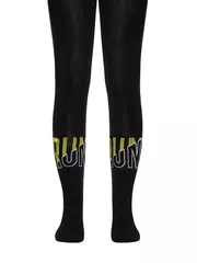 Колготки детские с рисунком «run» 559 черный, , 116-122 (18), CONTE-KIDS, - 1