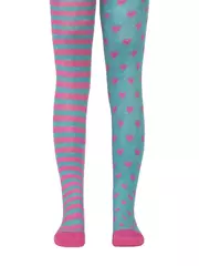 Колготки детские tip-top (весёлые ножки) 355 бирюза-розовый, , 62-74 (12), CONTE-KIDS, - 1