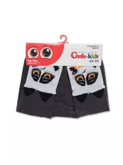Колготки детские conte-kids tip-top "404" (мордашки) 561 т.серый, , 62-74 (12), CONTE-KIDS, - 2