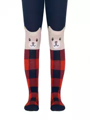 Колготки детские conte-kids tip-top (мордашки) 449 темно-синий-красный, , 62-74 (12), CONTE-KIDS, - 1