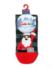 Детские новогодние носки "вечеринка с сантой" 441 темно-бирюзовый, , 13-14, CONTE-KIDS, - 2