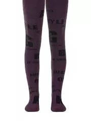 Колготки детские sof-tiki (махровые внутри) с рисунками 530 баклажан, , 140-146 (22), CONTE-KIDS, - 1