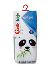 Махровые детские колготки sof-tiki (махровые внутри) с рисунками 531 белый-серый, , 62-74 (12), CONTE-KIDS, - 2