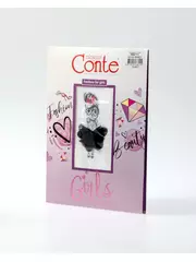 Колготки детские из микрофибры с рисунком и декором pretty bianco, , 104-110, CONTE ELEGANT, - 1