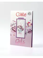 Колготки детские из микрофибры с рисунком и декором lovely bianco, , 104-110, CONTE ELEGANT, - 1