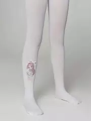 Колготки детские из микрофибры с рисунком и декором lovely bianco, , 104-110, CONTE ELEGANT, - 2