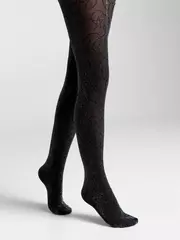 Колготки детские с люрексом и фантазийным рисунком shiny nero, , 104-110, CONTE ELEGANT, - 2