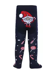 Новогодние детские колготки с помпоном «sweet» conte-kids 555 темно-синий, , 62-74 (12), CONTE-KIDS, - 1