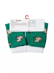 Новогодние детские колготки conte-kids "deer" 589 зеленый, , 62-74 (12), CONTE-KIDS, - 4