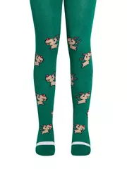 Новогодние детские колготки conte-kids "deer" 589 зеленый, , 62-74 (12), CONTE-KIDS, - 5