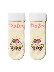 Махровые детские носки sof-tiki (с отворотом) 245 кремовый, , 12, CONTE-KIDS, - 1