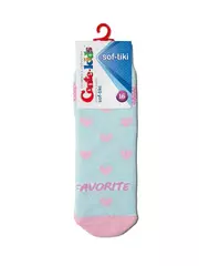 Махровые носки sof-tiki с рисунками "сердечки" 416 бледно-бирюзовый, , 18, CONTE-KIDS, - 2