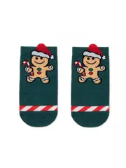 Новогодние детские носки new year 652 темно-бирюзовый, , 13-14, CONTE-KIDS, - 1