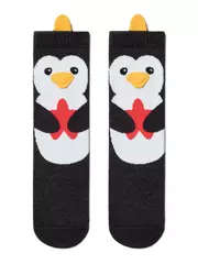 Хлопковые гольфы tip-top с забавными мордашками 045 черный, , 16, CONTE-KIDS, - 1