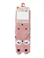 Хлопковые детские гольфы tip-top с забавными мордашками 054 пепельно-розовый, , 22, CONTE-KIDS, - 3