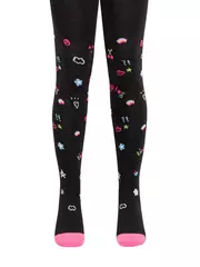 Хлопковые детские колготки tip-top 615 черный, , 116-122 (18), CONTE-KIDS, - 1