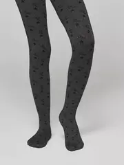 Плотные детские меланжевые колготки с рисунком «звезды» jessica grafit, , 116-122, CONTE ELEGANT, - 5
