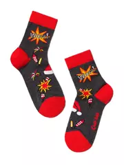 Новогодние детские носки conte-kids 307 темно-серый, , 16-18, CONTE-KIDS, - 1