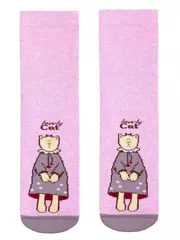 Носки детские веселые ножки (махровые, антискользящие) 292 cветло-розовый, , 18, CONTE-KIDS, - 3