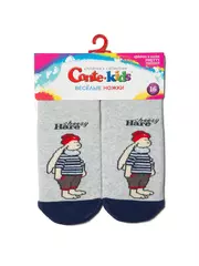 Носки детские веселые ножки (махровые, антискользящие) 294 светло-серый, , 18, CONTE-KIDS, - 5