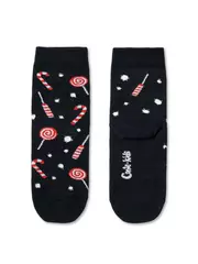 Носки детские новогодние с пушистой нитью «sweets» 521 темно-синий, , 13-14, CONTE-KIDS, - 1