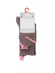 Удлиненные детские носки tip-top из хлопка с декоративной игрушкой 574 кофейный, , 16, CONTE-KIDS, - 3