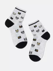 Носки детские esli с рисунками "cats" 658 светло-серый, , 20, ESLI, - 1