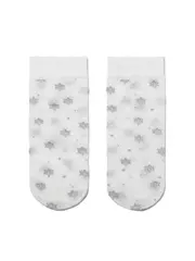 Носки для девочек с люрексом и снежинками ©disney frozen 20 bianco, , 18, CONTE ELEGANT, - 1