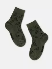 Хлопковые детские носки class lycra® 614 хаки, , 16, CONTE-KIDS, - 1