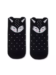 Хлопковые детские носки tip-top (мордашки) 604 черный, , 14, CONTE-KIDS, - 1