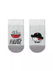 Хлопковые детские носки "веселые ножки" 335 светло-серый, , 14, CONTE-KIDS, - 1