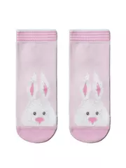 Хлопковые носки tip-top с пушистым рисунком "зайчик" 420 светло-розовый, , 16, CONTE-KIDS, - 1