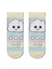 Хлопковые носки tip-top с пушистым рисунком "тучка" 424 светло-серый, , 16, CONTE-KIDS, - 1