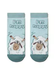 Хлопковые носки tip-top с пушистым рисунком "барашек" 423 бледно-бирюзовый, , 14, CONTE-KIDS, - 1