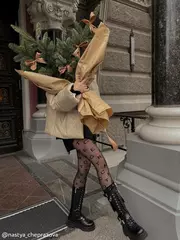 Колготки с графическим рисунком fantasy logo nero, , 3, CONTE ELEGANT, - 5