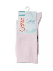 Удлиненные женские хлопковые носки active 000 светло-розовый, , 38-39 (25), CONTE ELEGANT, - 3