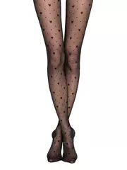 Колготки женские в точку и сердечки fantasy romantic nero, , 3, CONTE ELEGANT, - 3