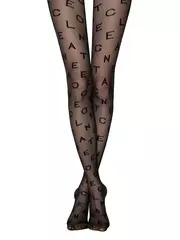Колготки с графическим рисунком fantasy logo nero, , 3, CONTE ELEGANT, - 2