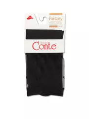 Удлиненные женские носки с прозрачным верхом в горошек fantasy grafit, , 36-39 (23-25), CONTE ELEGANT, - 3