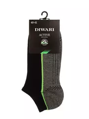 Носки мужские diwari active (ультракороткие) 044 черный-темно-серый, , 40-41 (25), DIWARI, - 3